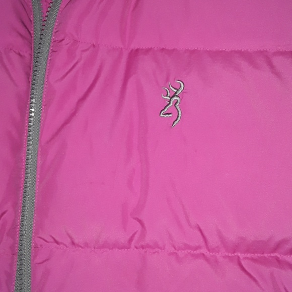 Women's Browning Pink Puffy Goose Down Vest - Picture 3 of 4